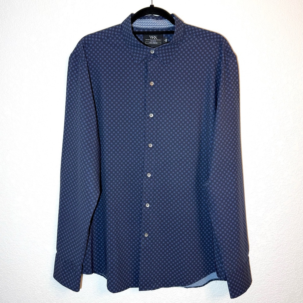 WRK 4 Way Stretch Performance Long Sleeve Dress Shirt